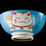 Miska do ryżu kawaii FigurKota zielona ceramiczna