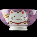 Miska do ryżu kawaii FigurKota zielona ceramiczna