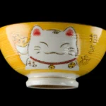 Miska do ryżu kawaii FigurKota zielona ceramiczna